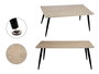 Giftdecor Mesa de Centro Efecto Piedra Blanca y Negra 60x110x45 cm