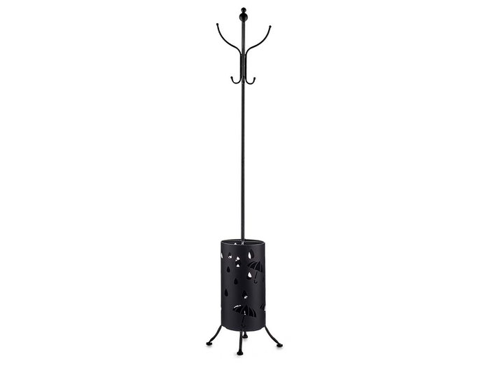 Giftdecor Perchero Paraguero Metal Redondo Negro 44 x 185 x 44 cm