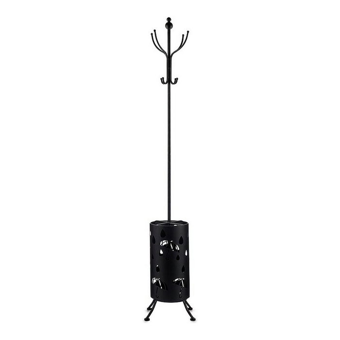 GIFTDECOR Perchero Paragüero Metal Redondo Negro