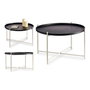 GIFTDECOR Mesa Redonda Blanco-Negro