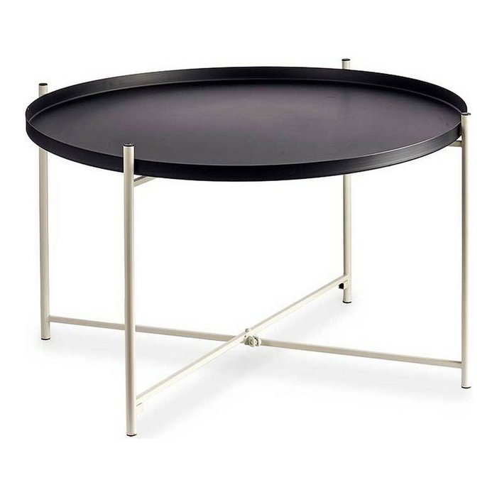 GIFTDECOR Mesa Redonda Blanco-Negro