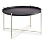 GIFTDECOR Mesa Redonda Blanco-Negro