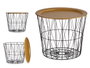 Giftdecor Mesa Central Mediana 52 cm Ancho x 52 cm Largo x 40 cm Alto Metal Negro y Oro (Set de 4)