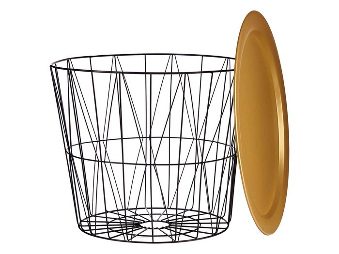 Giftdecor Mesa Central Mediana 52 cm Ancho x 52 cm Largo x 40 cm Alto Metal Negro y Oro (Set de 4)
