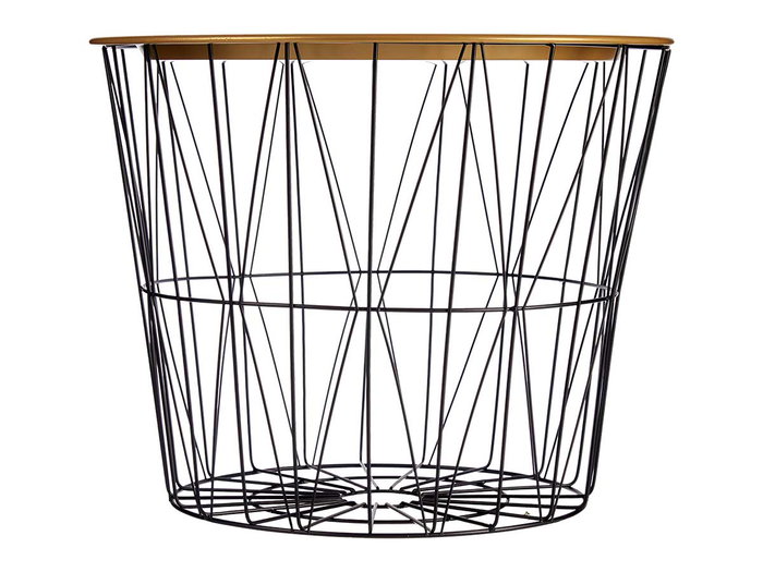 Giftdecor Mesa Central Mediana 52 cm Ancho x 52 cm Largo x 40 cm Alto Metal Negro y Oro (Set de 4)