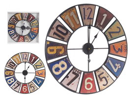 Giftdecor Reloj Retro Multicolor Metal 60 x 4.5 x 60 cm (Set de 4)