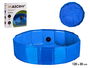 MASCOW Piscina Perro Poliester Plegable Antideslizante Azul 120x30 cm (Set de 4)