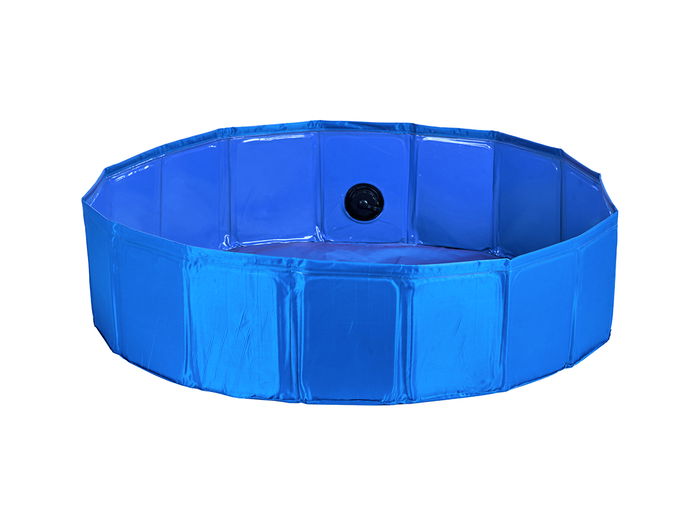 MASCOW Piscina Perro Poliester Plegable Antideslizante Azul 120x30 cm (Set de 4)