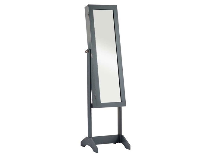 Giftdecor Espejo Joyero con Pie Gris 36x140x36.5 cm