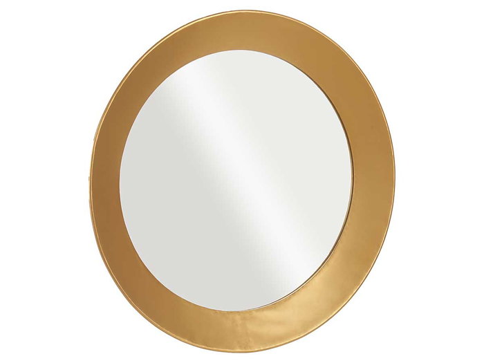Giftdecor Espejo Redondo Dorado 80 cm Metal y Cristal para Pared