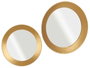 Giftdecor Espejo Redondo Dorado 80 cm Metal y Cristal para Pared