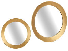 Giftdecor Espejo Redondo Dorado Metal y Cristal 90 cm