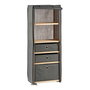 Estantería Kipit Marrón Gris Madera Tela 28 x 113 x 42 cm