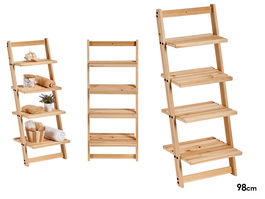 Kipit Estantería 4 Estantes Natural Madera Marrón 41x98x27 cm (Set de 6)