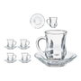 Vivalto Set de 4 Tazas de Vidrio con Plato Liso 125ml