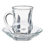 Vivalto Set de 4 Tazas de Vidrio con Plato Liso 125ml