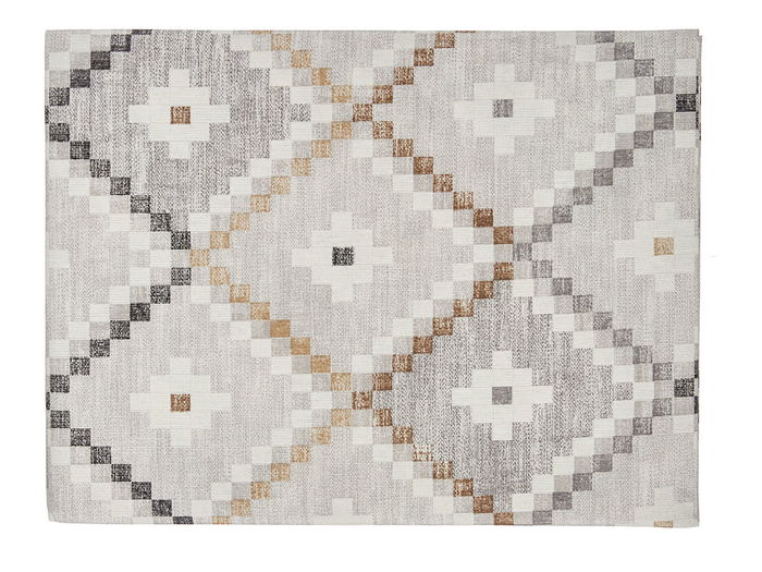 Kinvara Mantel Loneta Antimanchas 140x180 cm Rombos Beige (Set de 6)