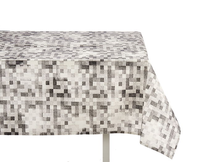 Kinvara Mantel Antimanchas Loneta 140x180 cm Cuadros Gris (Set de 6)