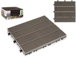 Ibergarden Baldosa Composite Negro WPC 30x2.6x30cm (Set de 6)