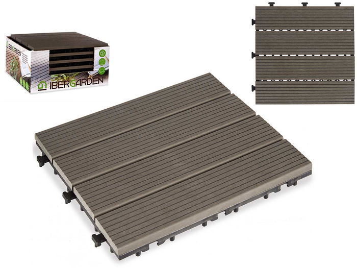 Ibergarden Baldosa Composite Negro WPC 30x2.6x30cm (Set de 6) Ibergarden Baldosa Composite Negro WPC 30x2.6x30cm (Set de 6)