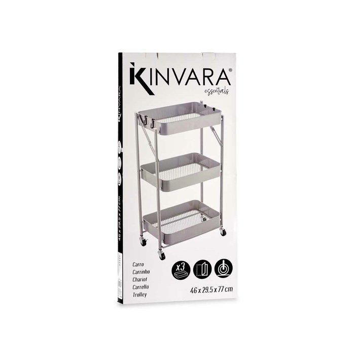 Kinvara Carro Plegable de 3 Alturas Gris
