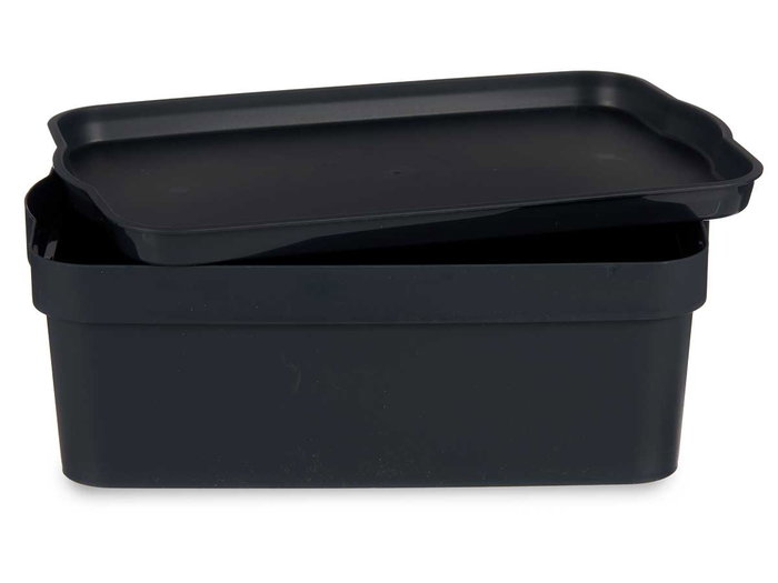 Kipit Caja de Plástico con Tapa, 6 Litros de Capacidad, Color Antracita, Dimensiones 21x11x32 cm, Almacenaje y Organización (Set de 12) Kipit Caja de Plástico con Tapa, 6 Litros de Capacidad, Color Antracita, Dimensiones 21x11x32 cm, Almacenaje y Organización (Set de 12)