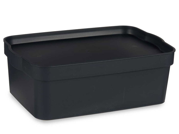 Kipit Caja de Plástico con Tapa, 6 Litros de Capacidad, Color Antracita, Dimensiones 21x11x32 cm, Almacenaje y Organización (Set de 12) Kipit Caja de Plástico con Tapa, 6 Litros de Capacidad, Color Antracita, Dimensiones 21x11x32 cm, Almacenaje y Organización (Set de 12)