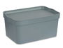 Kipit Caja Plástico con Tapa 7.5L Gris 21 x 14.2 x 32 cm (Set de 12)