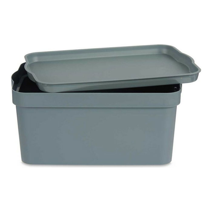 KIPIT Caja de plástico con tapa Gris 7,5L