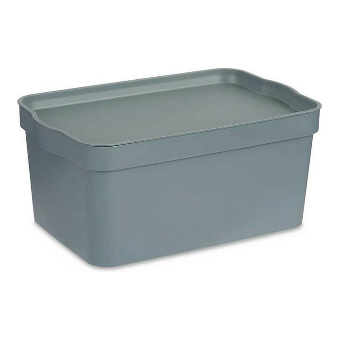 KIPIT Caja de plástico con tapa Gris 7,5L