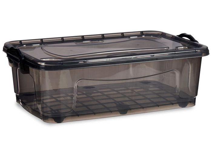 Kipit Bajo Cama con Ruedas Antracita 30L 40x20.5x63 cm (Set de 6)