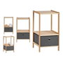 Mueble Auxiliar Gris Marrón Madera Tela (26 x 55,5 x 32 cm)
