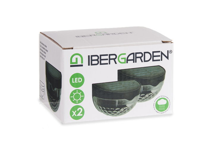 Ibergarden Set Luz Solar Exterior Pared Luz Fria Negro 5x65x9cm (Set de 24)