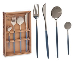 Kinvara Set Cubiertos 8 Piezas Plata Gris Acero Inoxidable 16x5x24.5 cm (Set de 12)