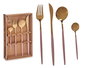 Kinvara Set Cubiertos 8 Piezas Oro Rosa 16 x 24.5 x 5 cm Acero Inoxidable SS410 No Aptos Lavavajillas (Set de 12)