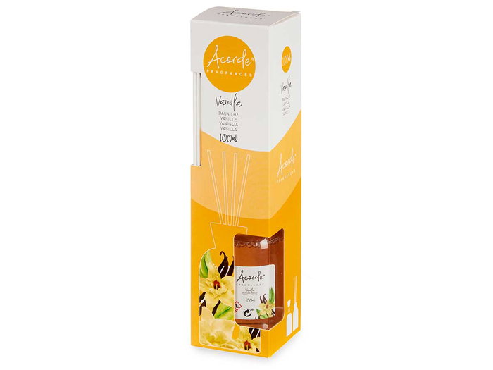 Acorde Mikado 100ml Vainilla con Varilla 5.5x5.5x21.3 cm (Set de 12)