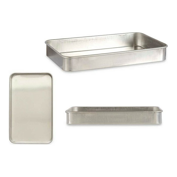 Kinvara Rustidera de Aluminio 51x32x7 cm, Plata, Pack de 12