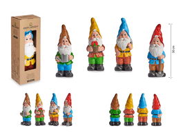 Ibergarden Enano de Jardín de Cerámica 50 cm con Colores Vivos Surtidos (Set de 4)