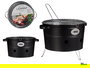 La Dehesa Barbacoa Portátil Cubo 35 cm Negro Hierro Zinc para 6 Comensales (Set de 4)