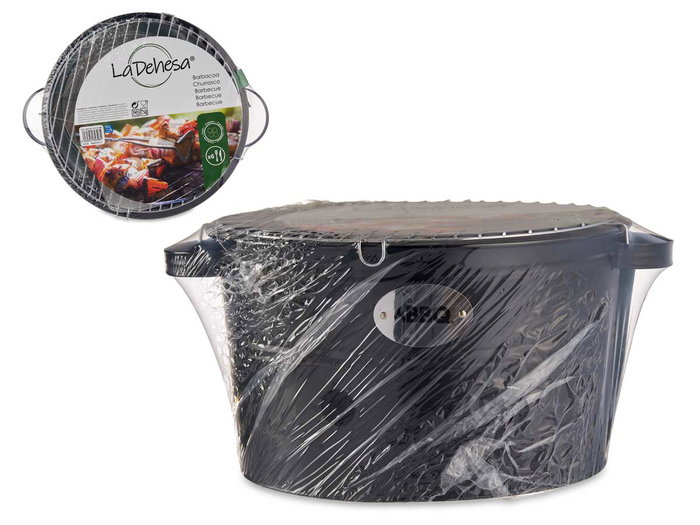 La Dehesa Barbacoa Portátil Cubo 35 cm Negro Hierro Zinc para 6 Comensales (Set de 4)
