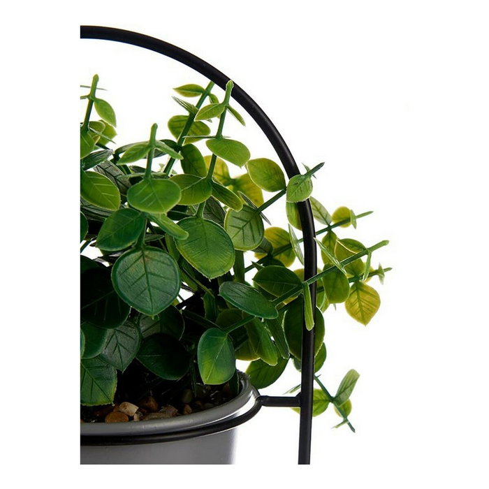 Ibergarden Planta Hoja Redonda Base Metal Gris
