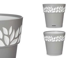 Stefanplast Maceta Plástico 20 cm Cloe Gris con Reserva de Agua (Set de 12)