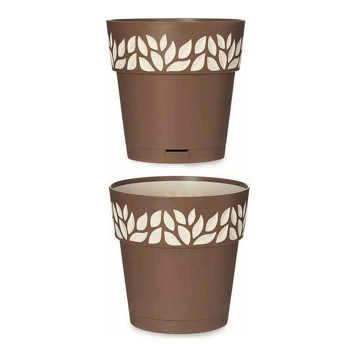 Maceta Autorriego Stefanplast 3920111 Marrón Beige Plástico 19 x 19 x 19 cm