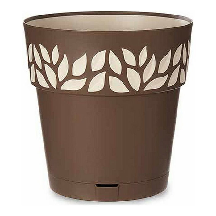STEFANPLAST Maceta CLOE Marrón-Beige con Reserva de Agua STEFANPLAST Maceta CLOE Marrón-Beige con Reserva de Agua