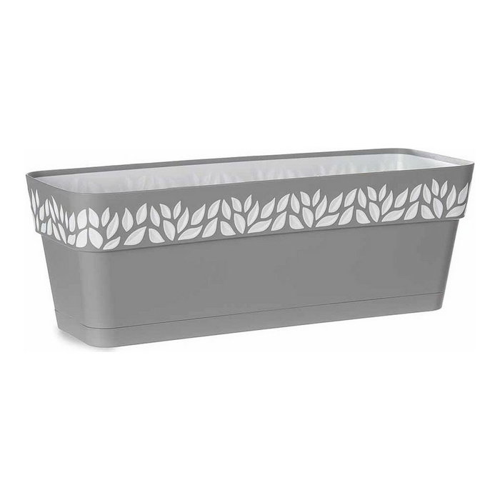 STEFANPLAST Jardinera Cloe Gris-Blanco 50cm con Reserva de Agua STEFANPLAST Jardinera Cloe Gris-Blanco 50cm con Reserva de Agua