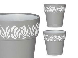 Stefanplast Maceta Plástico Gaia Gris 20 cm (Set de 12)