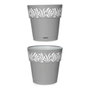 Stefanplast Maceta Gaia Gris-Blanco 25 cm con Reserva de Agua