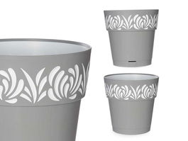 Stefanplast Maceta Plástico Gaia 25 cm Gris con Reserva de Agua (Set de 6)
