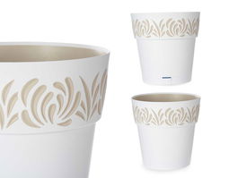 Stefanplast Maceta Plástico 30 cm Gaia Blanca con Reserva de Agua (Set de 6)