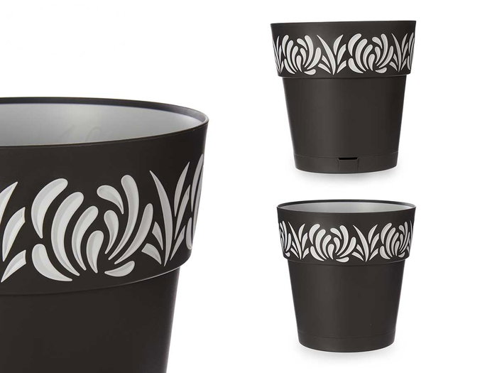 Stefanplast Maceta Gaia 30 cm Antracita Plástico (Set de 6) Stefanplast Maceta Gaia 30 cm Antracita Plástico (Set de 6)